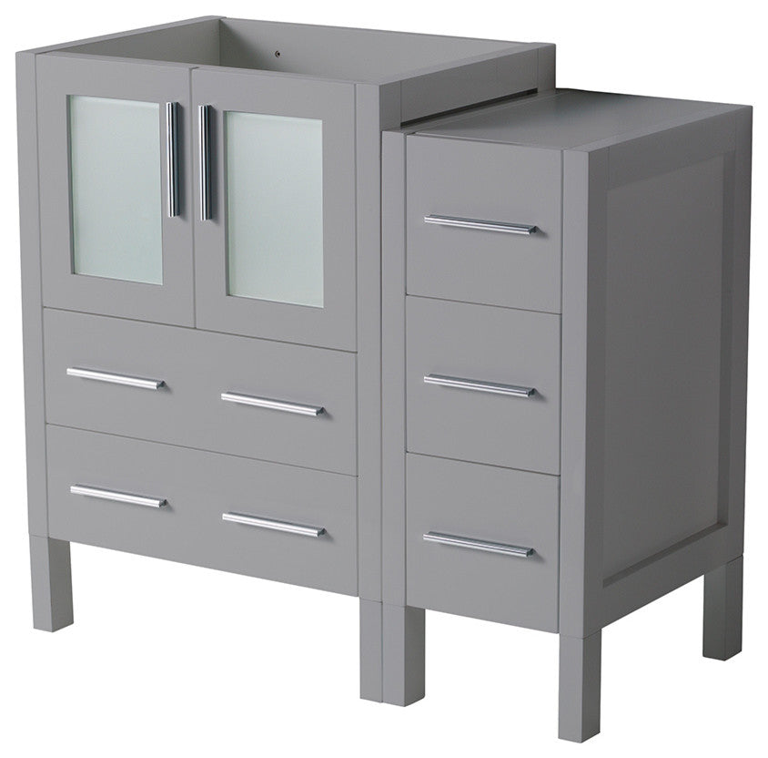 Torino Modern Bathroom Cabinet, Gray, 36"
