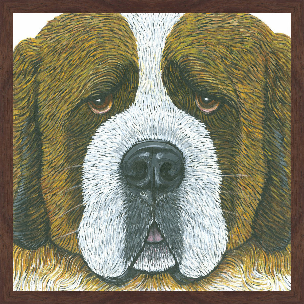 "St. Bernard" Framed Painting Print, 32"x32"