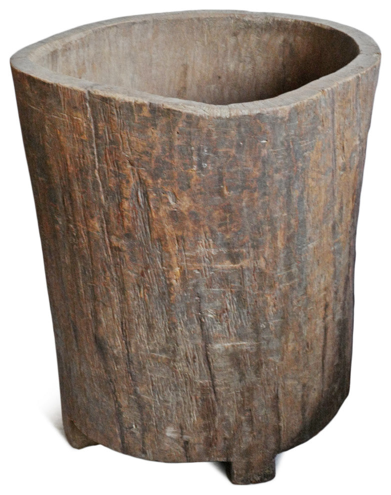 Consigned Giant Naga Wood Trunk Pot 1