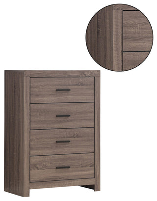 4 Drawers Wooden Chest, Barrel Oak