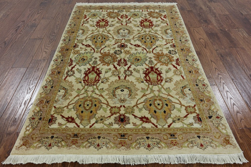 Floral Handmade Oriental Chobi Area Rug 4'x6', W2099