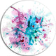 Blue And Purple Paint Stain, Abstract Watercolor Round Wall Art, 11"