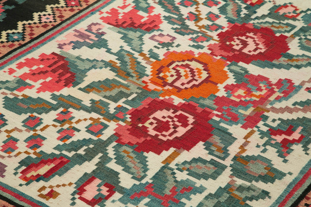 Rug N Carpet - Handmade Moldovian 6' 2'' x 9' 1'' Antique Rose Kilim Rug