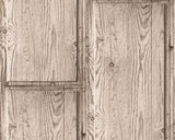 Loft Textured Wallpaper Featuring Rustic Wood, Beige Gray Brown, One Roll