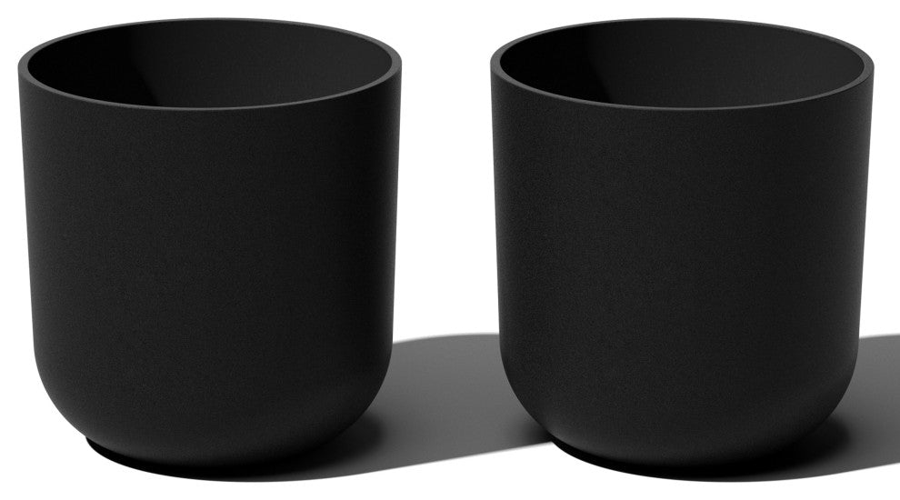 Pure Series Kona Planter, Black, 15", 2 Pack