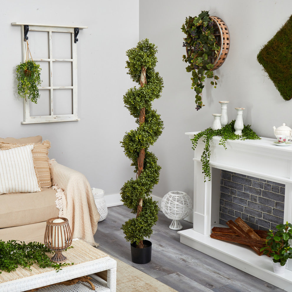 6' Boxwood Spiral Topiary Artificial Tree