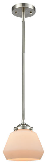 Fulton 1-Light Mini Pendant, Brushed Satin Nickel, Matte White