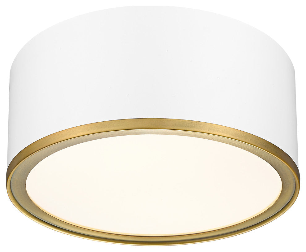 Zlite 2303F2-MW-RB 2-Light Flush Mount, Matte White