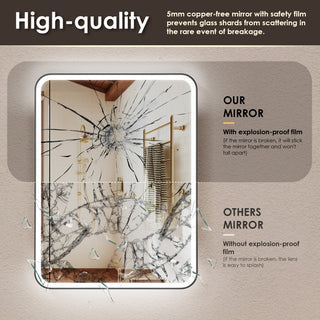 Ostaria Surface-Mount/Reccessed LED Lighted Bathroom Medicine Cabinet, 24"