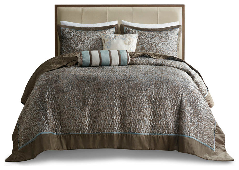 Madison Park Aubrey 5 Piece Reversible Jacquard Bedspread Set