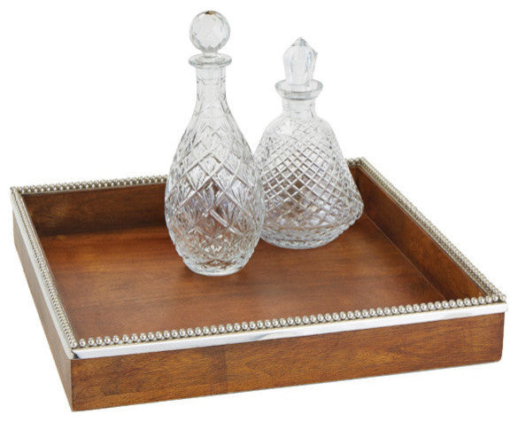 Bead Lined Wood Tray