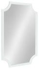 Kate and Laurel, Hogan Wood Framed Mirror With Scallop Corners, 24 x 36", White