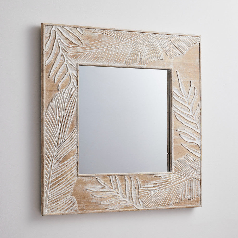 32 in. W x 32 in. H Square Farmhouse Framed Wall Bathroom Vanity Mirror