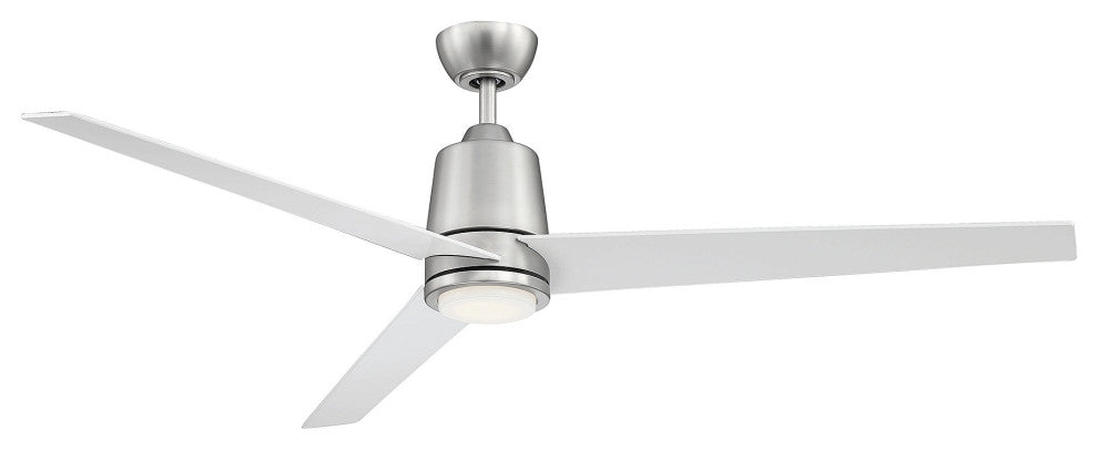 56" LED Ceiling Fan, Matte Black, Brushed Nickel