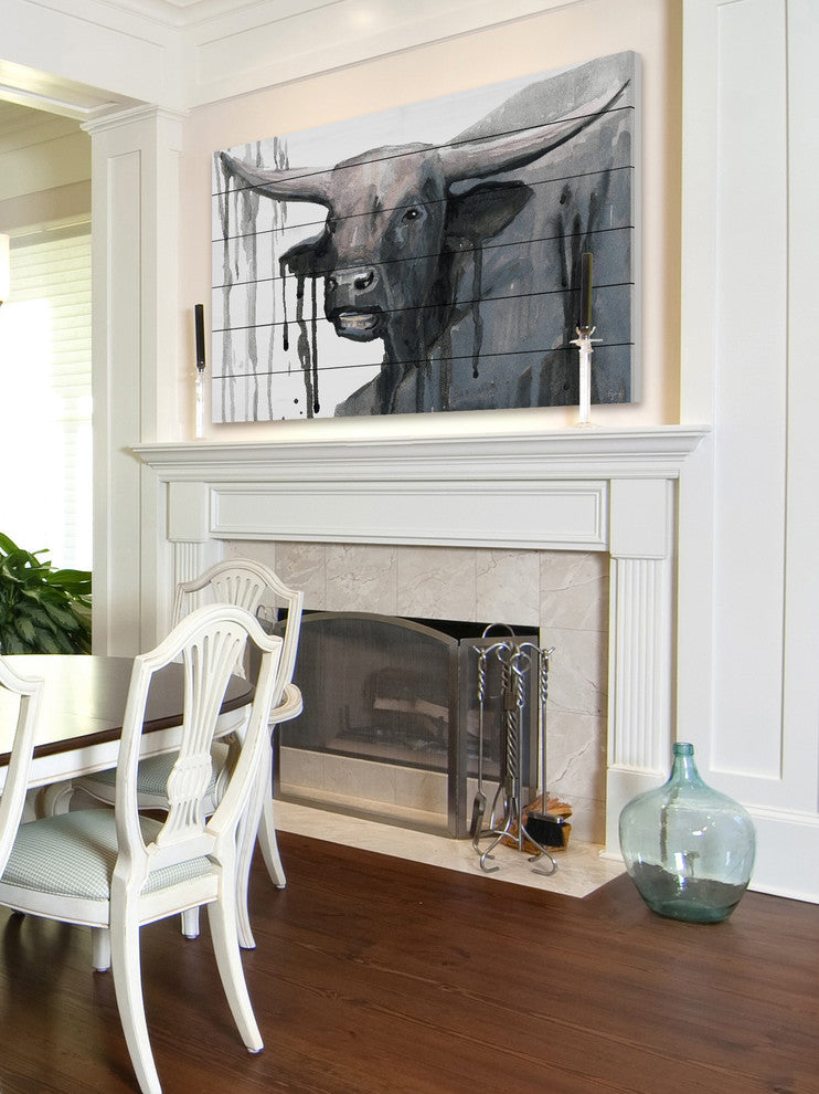 "Buffalo Bill" Painting Print on White Wood, 24"x16"