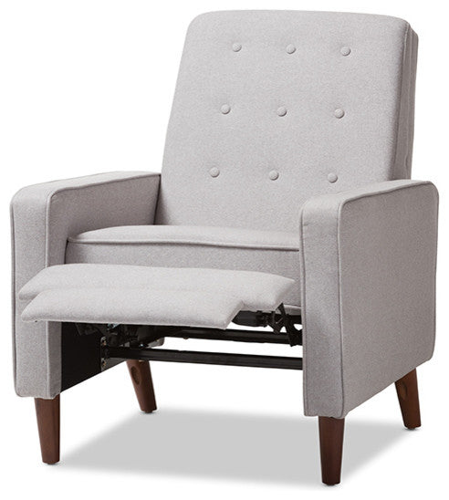 Mathias Mid-Century Modern Light Gray Upholstered Lounge Chair