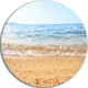 Blue Seashore With Pebble Stones, Modern Seascape Round Wall Art, 36"