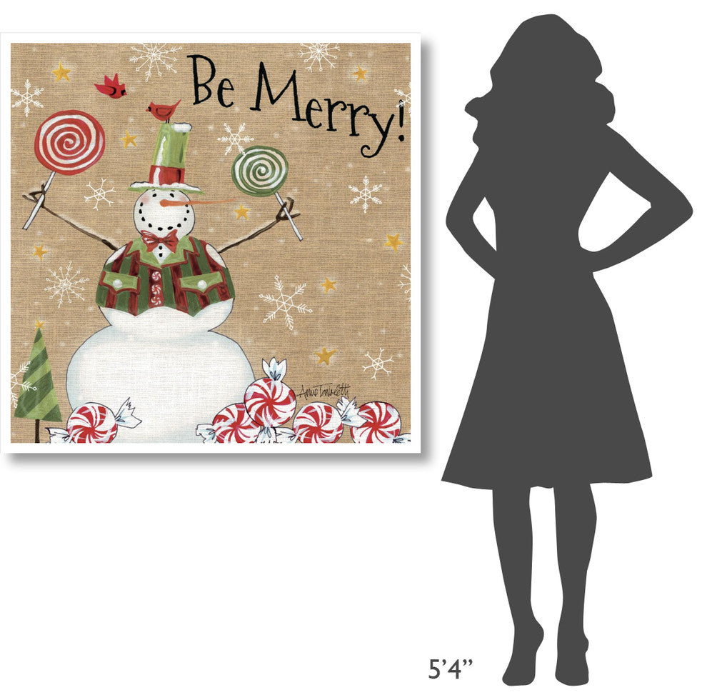"Sweet Snowmen IV" Digital Paper Print by Anne Tavoletti, 42"x42"