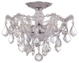 Maria Theresa 3 Light Clear Crystal Chrome Semi-Flush