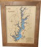 Lake Keowee, South Carolina-Wood Lake Map, Small Framed