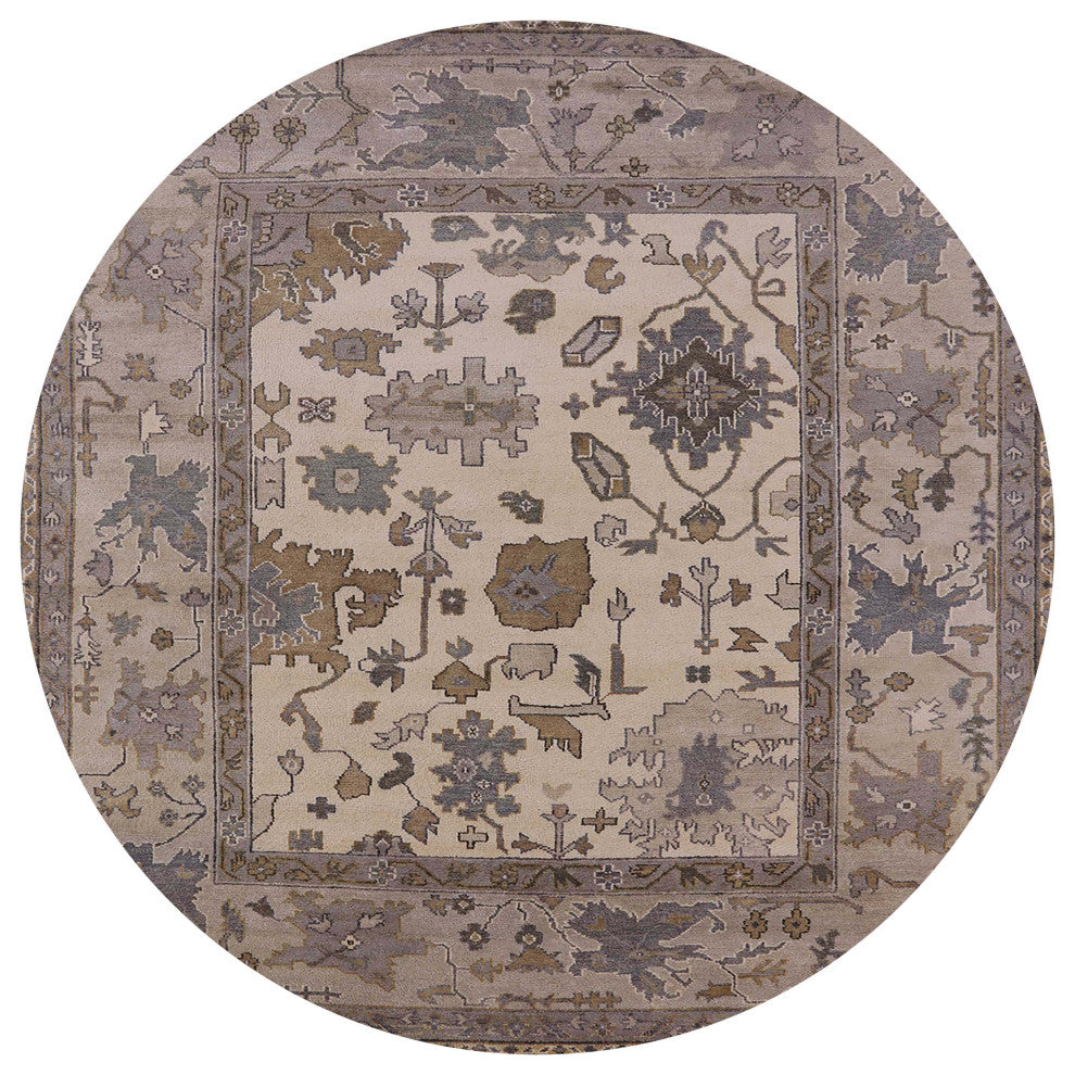 Ahgly Company Indoor Round Mid-Century Modern Area Rugs, 7' Round