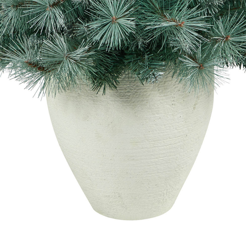 50" Frosted Tip British Columbia Mountain Pine Faux Xmas Tree W/Lights, Pinecone