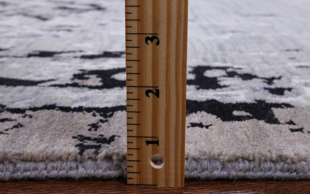 Modern Handmade Wool and Silk Rug 6' 0" X 9' 1"- Q7108