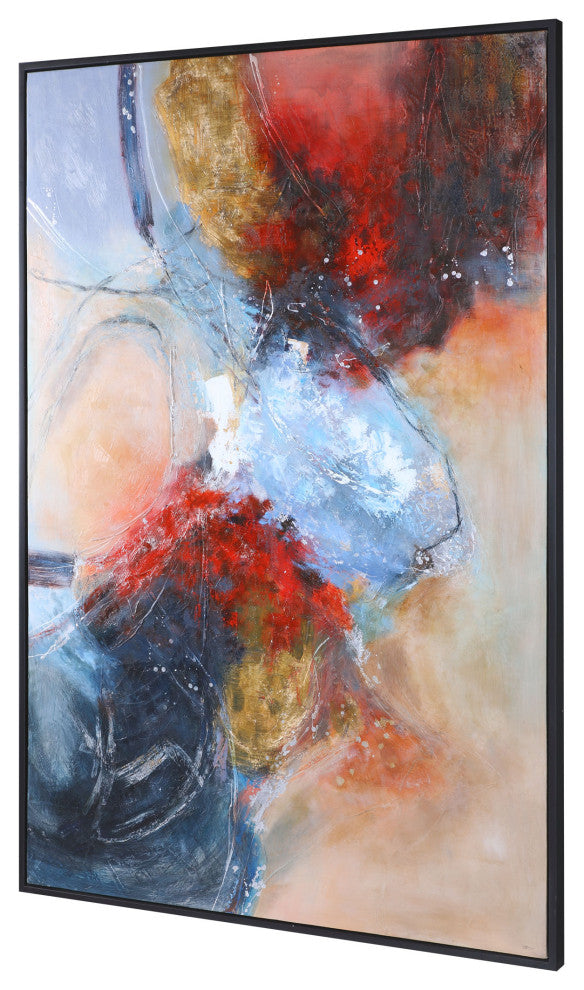 Uttermost Summer Sunset Wood Abstract Hand Painted Canvas in Multi-Color