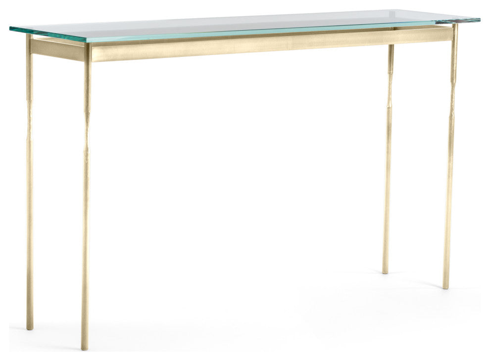 Senza Console Table, Modern Brass Finish