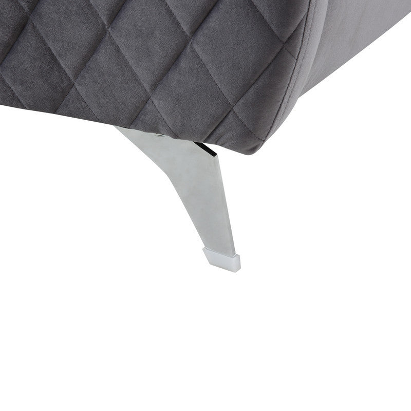 Sofia Velvet Modern Chic Sofa Couch, Gray