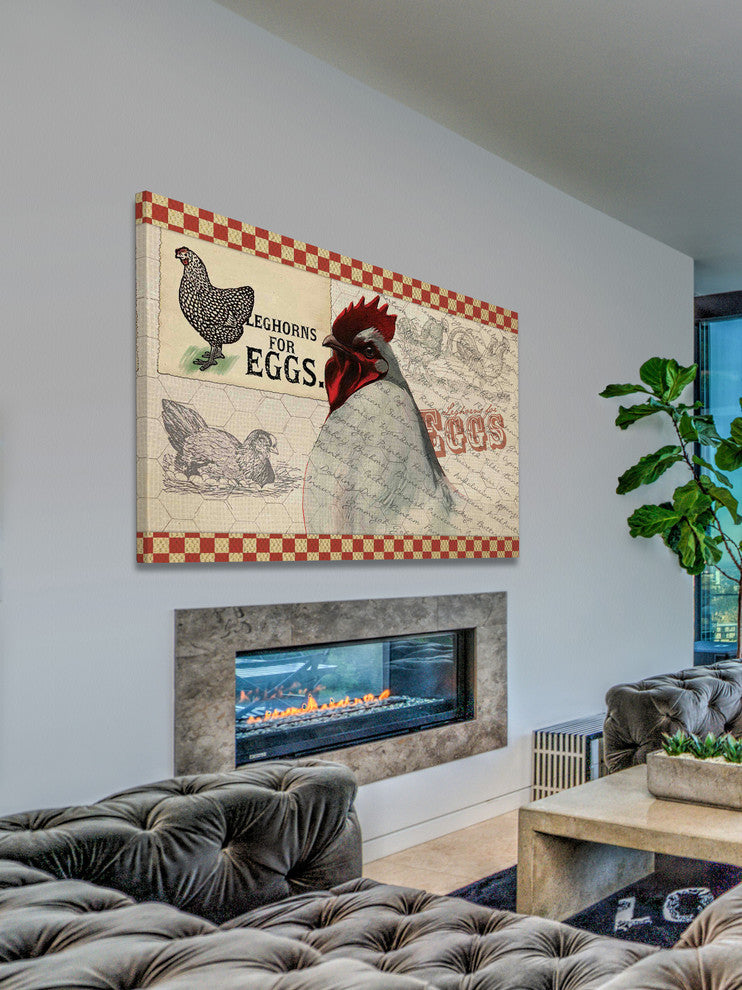 "Check Chicken 2" Painting Print on Canvas