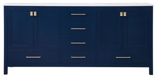 Blue 72" Double Sink Bathroom Vanity