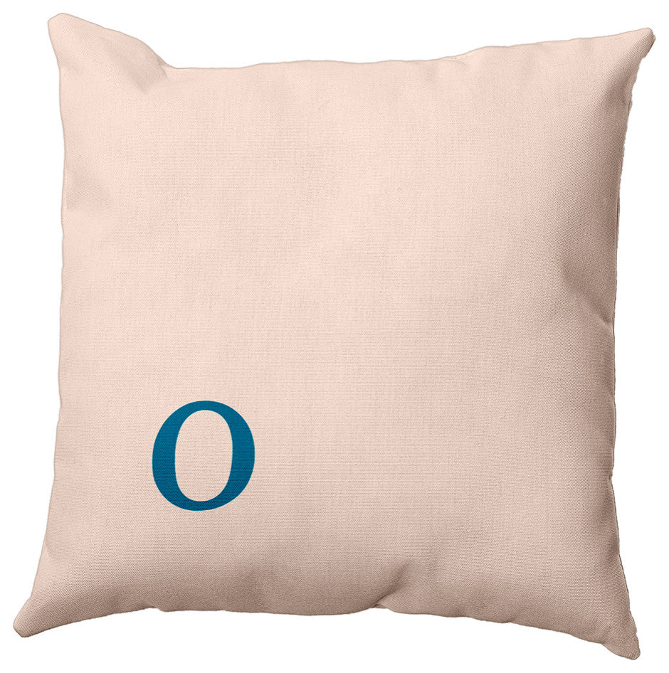 16"x16" Modern Monogram Decorative Throw Pillow, Autumn Blue