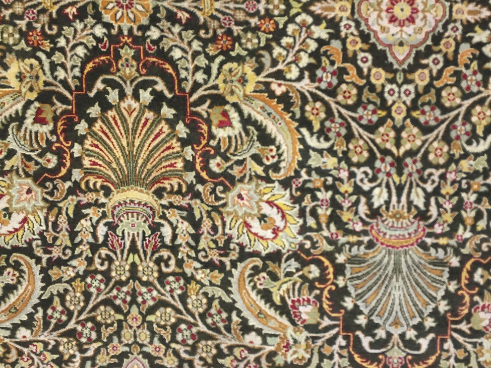 Coleton Drk Green Hand-Knotted Rug, 9''2x12''9