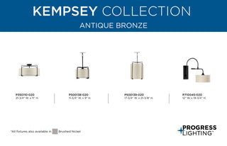 Kempsey Collection 3-Light Semi-Flush Convertible, Antique Bronze