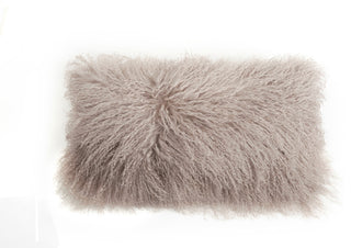 Tibetan Lambskin 11"x22" Cushion, Birch