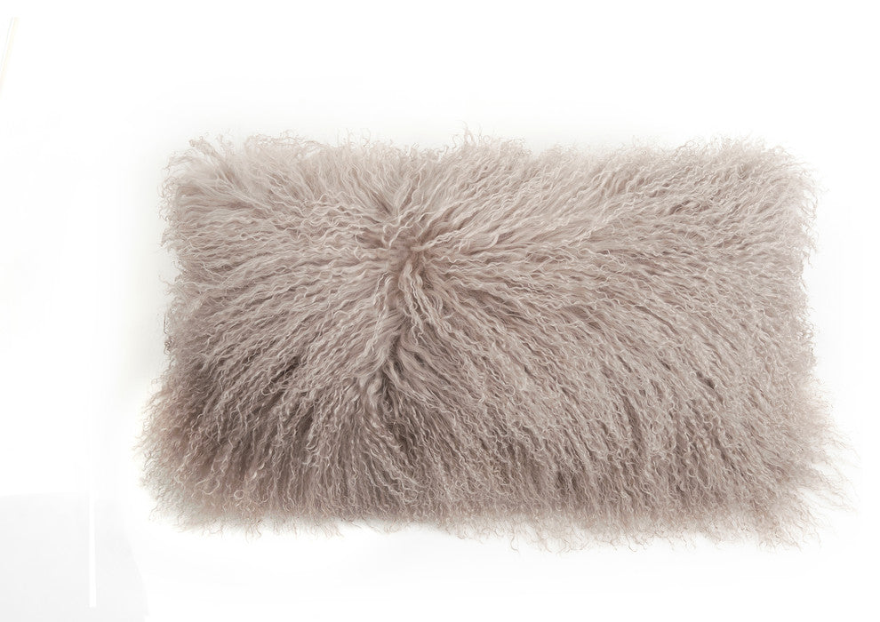 Tibetan Lambskin 11"x22" Cushion, Birch