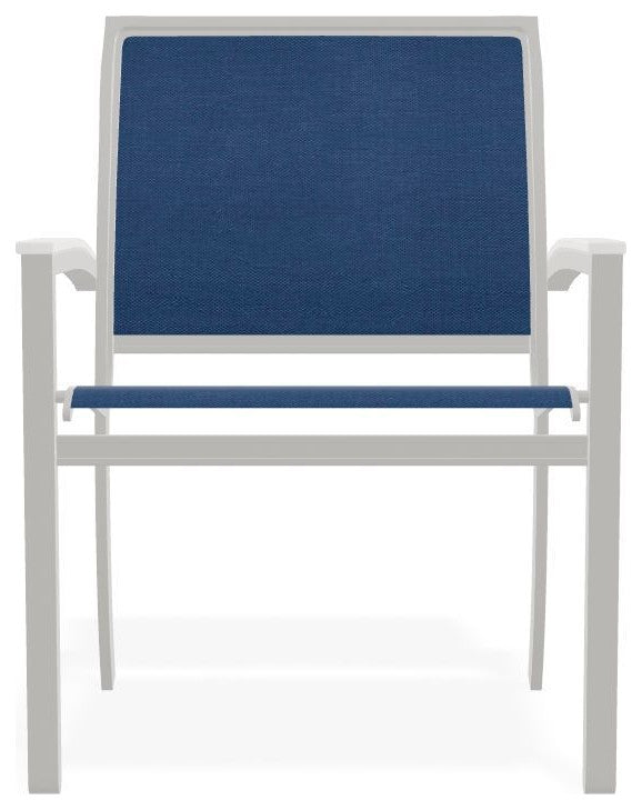 Bazza Sling Stackable Outdoor Dining Chair, Cobalt/Snow
