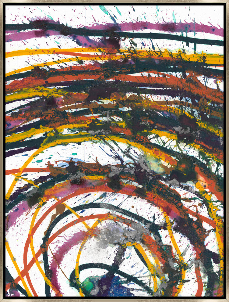 36x48 Couleurs Primaries III, Framed Artwork, Silver