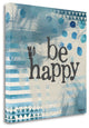"Be Happy - Blue" By Katie Doucette, Giclee Print on Gallery Wrap Canvas