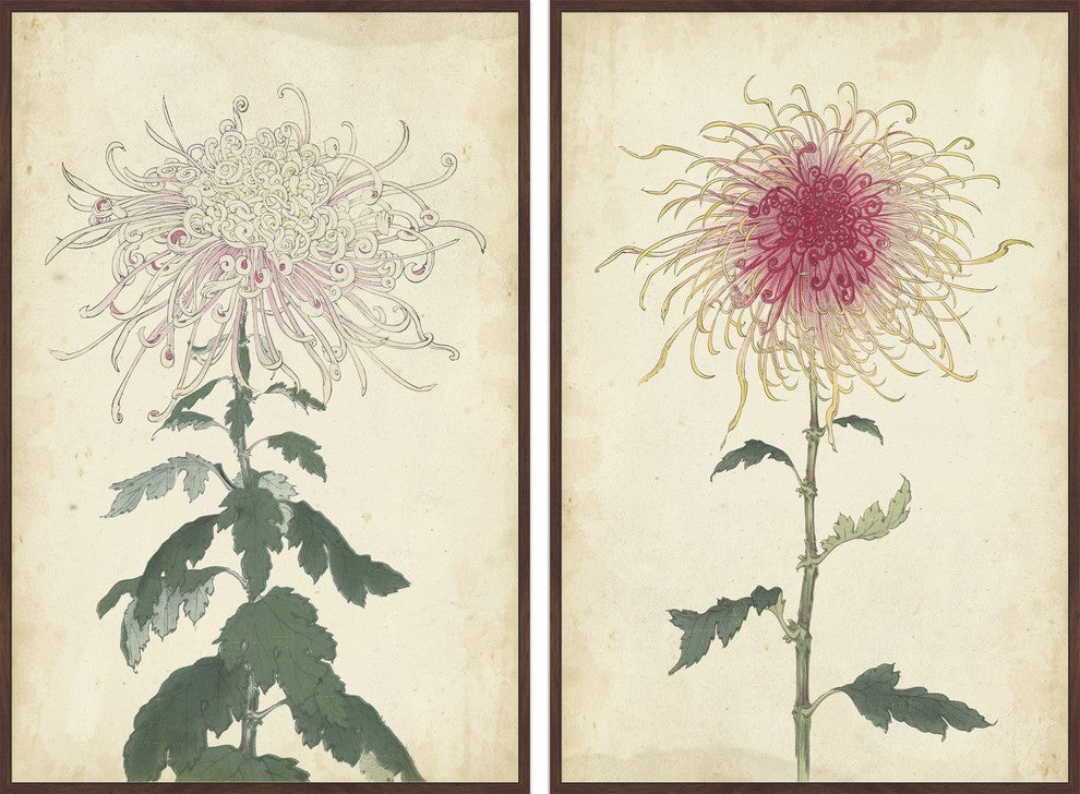 Spaghetti Blooms Diptych, 24x18
