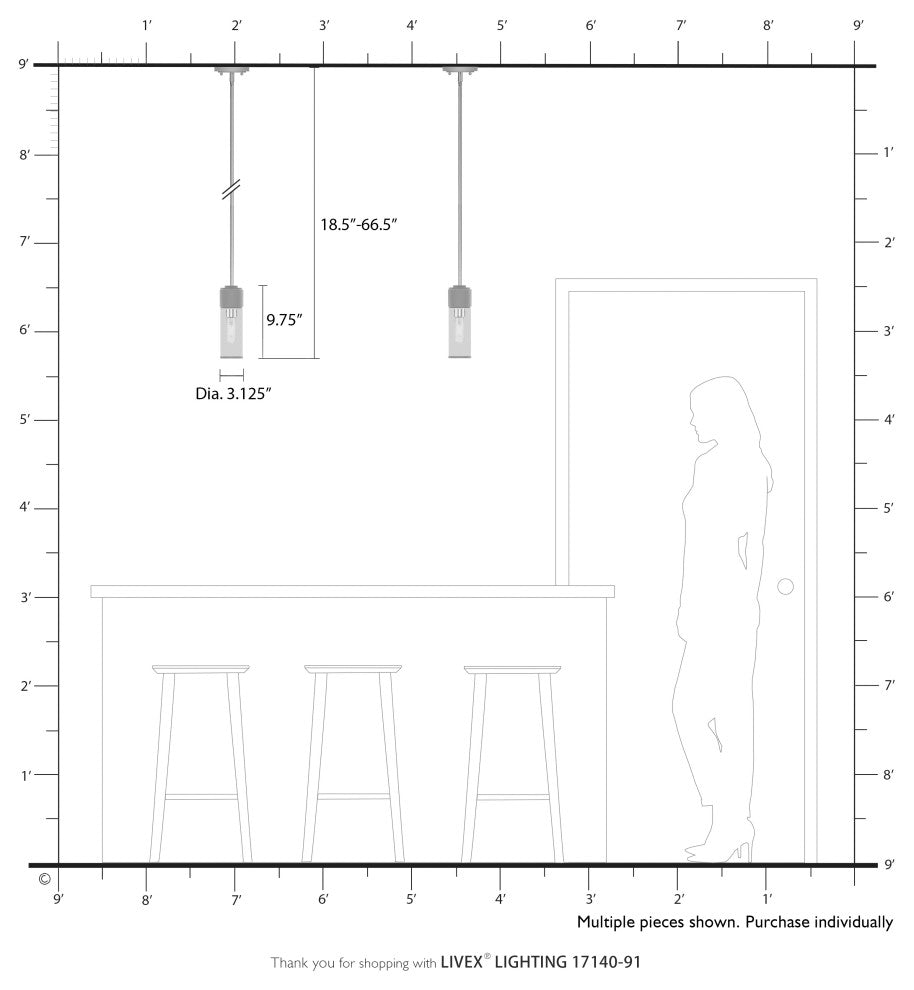 Quincy 1-Light Brushed Nickel Mini Pendant