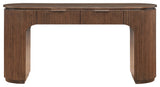 Astrid Solid Wood And Oak Veneer Vanity / Desk / Console Table, Brown