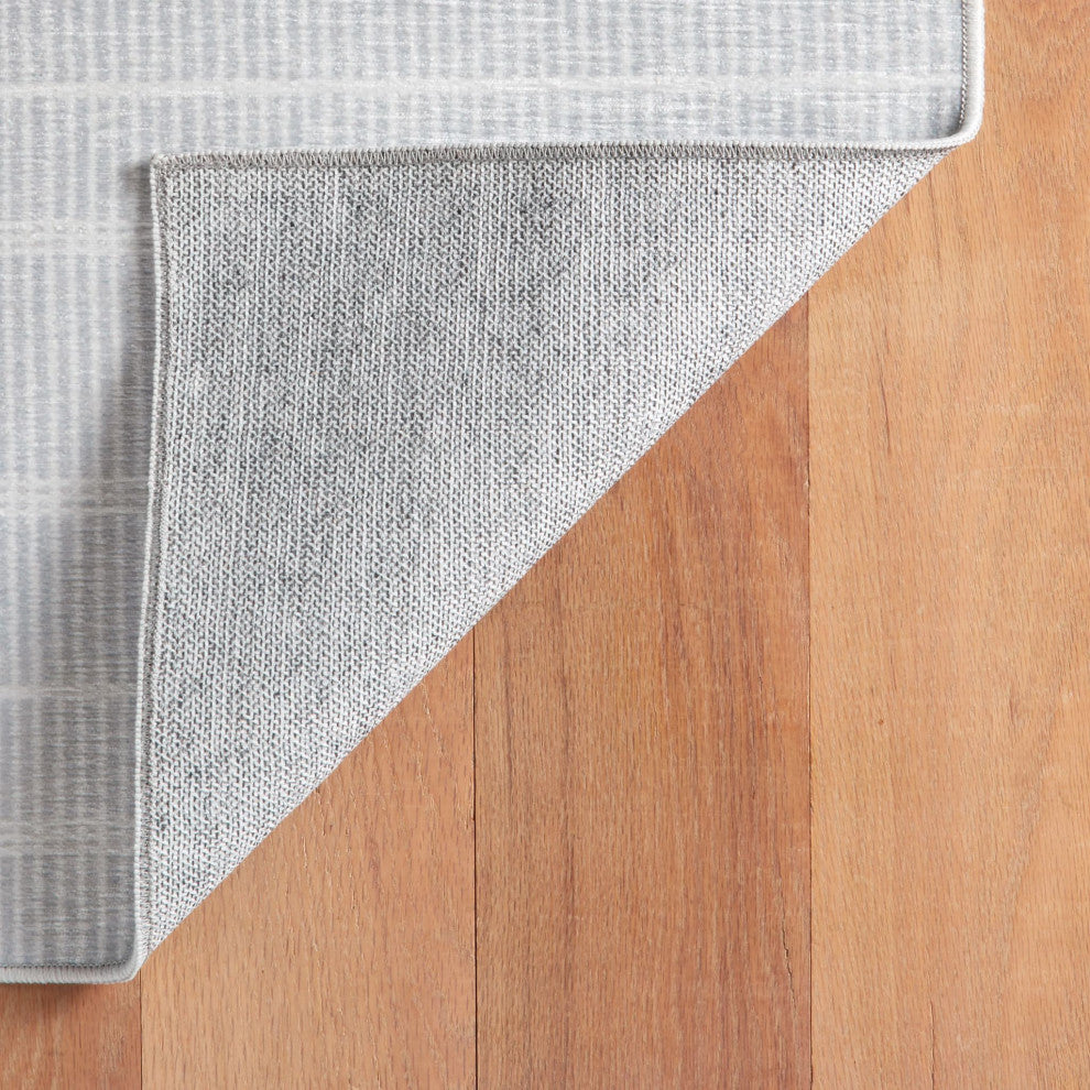 Bunny Williams x Dash & Albert Samson Grey Machine Washable Rug, Grey, 8' x 10'