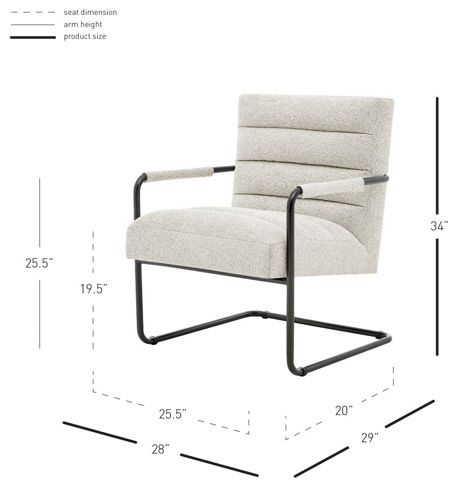 Peyton Accent Arm Chair, Cardiff Cream, Fabric