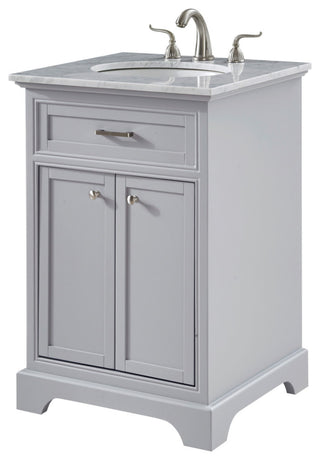 Amber Single Bathroom Vanity, Blue, Light Grey, 24"