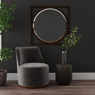 Vintage Modern Charcoal Accent Chair Burke Swivel Base