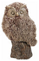 Benzara BM152725 Distinctive Winsome Furry Owl Sculpture, Brown