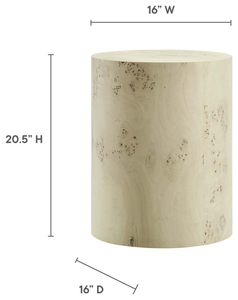 MODWAY Cosmos 16" Round Burl Wood Side Table