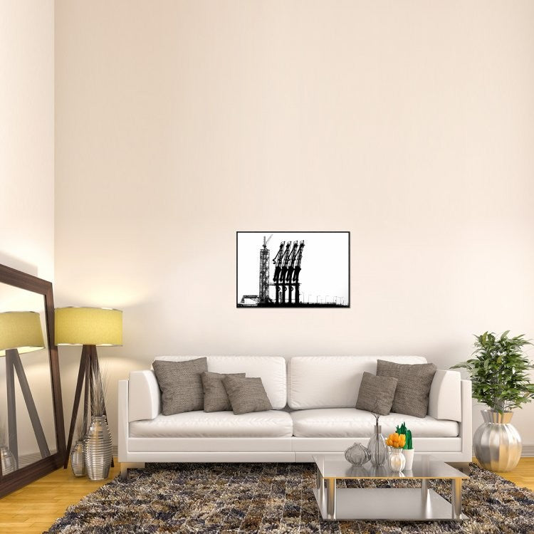 "Rotterdam-Harbour" Framed Canvas Giclee by Jan Niezen, 37x25"